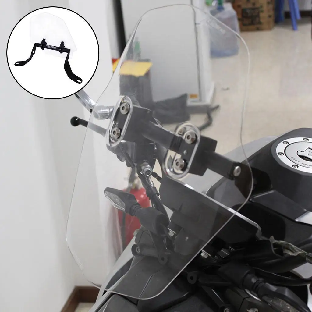 Универсальное мотоциклетное прозрачное ветровое стекло, расстояние между кронштейнами: от 38 до 41 см (6 дюймов) Изображение 0