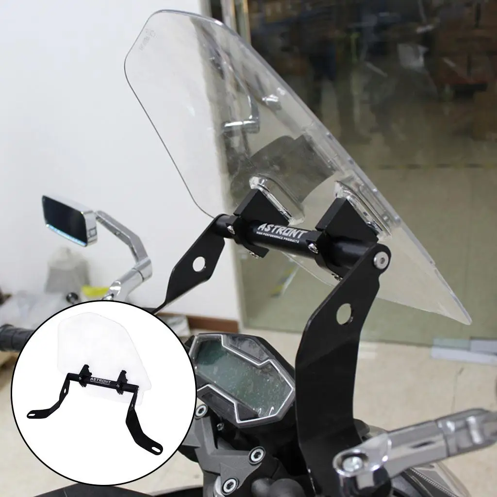 Универсальное мотоциклетное прозрачное ветровое стекло, расстояние между кронштейнами: от 38 до 41 см (6 дюймов) Изображение 1