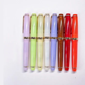 Jinhao 82 Прозрачная Цветная авторучка с акриловыми чернилами Spin Golden Elegante Бизнес Офис Школьные принадлежности Ручка для письма