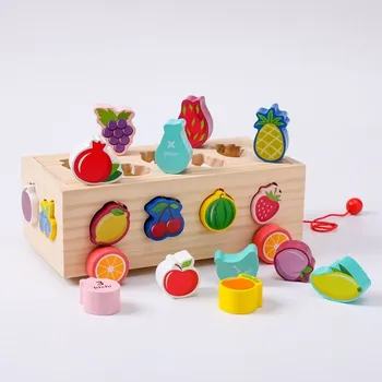 Деревянные игрушки, соответствующие цвету и форме, детские игрушки-головоломки, развивающие игрушки Монтессори для детей раннего возраста, подарок для детей