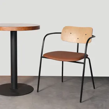 Напольный Промышленный Обеденный стул Nordic Офисные кресла с Подлокотниками из стали Sillas De Comedor Современная мебель середины века WXH35XP