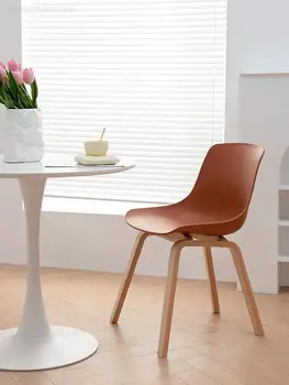 Пластиковый обеденный стул с простой спинкой в скандинавском стиле, Тканевый Маленький стул Huxing, библиотека, кафе, Цветные книги, столы и стулья