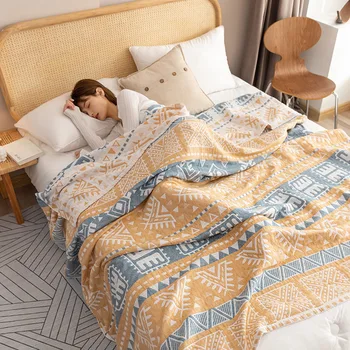 Плед класса А, трехслойное Марлевое Хлопчатобумажное полотенце, Стеганое одеяло, летнее одеяло, Дышащее Мягкое офисное одеяло с ворсом, покрывало, одеяла для кроватей