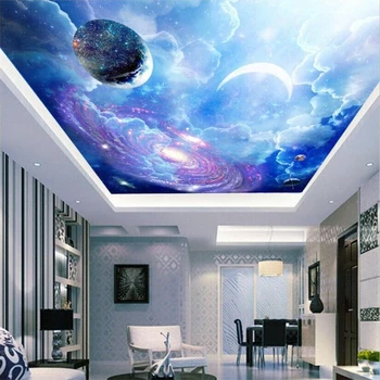 Пользовательские обои 3d фреска фэнтезийная вселенная звездное небо потолочная фреска papel de parede гостиная спальня ресторан 3d обои